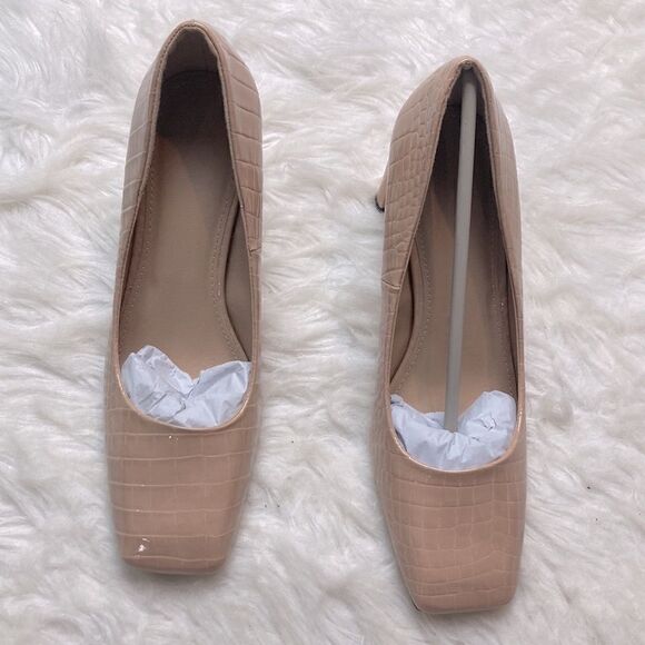 Rilista Square Toe Heels Chunky Low Block Heel Slip-on Party Office Dress Pumps - Picture 3 of 12